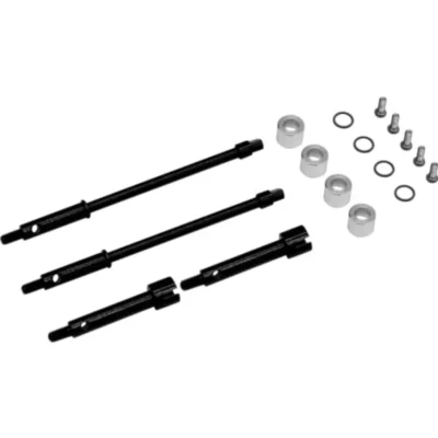 Hot Racing +4mm Wide Track Hardened Steel Drive Stub Axle Set For Axial SCX24