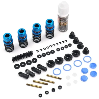 Yeah Racing Drift Spec Shock-Gear 50mm Damper Set Blue Aluminum (TATT-022BU)