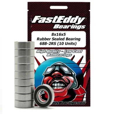 FastEddy 8x16x5mm Rubber Sealed Bearing 688-2RS (10pcs)