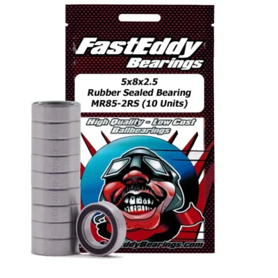 FastEddy 5x8x2.5 Rubber Sealed Bearing MR85-2RS (10pcs)