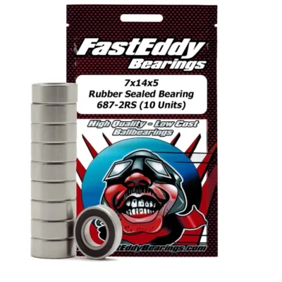 7x14x5 Rubber Sealed Bearing 687-2RS 10 Units