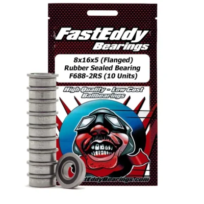 FastEddy 8x16x5 Flanged Rubber Sealed Bearing F688-2RS (10pcs)