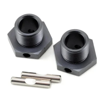 Tekno RC 17mm Aluminum Wheel Hub Set w/Pins (Gun Metal) (2)