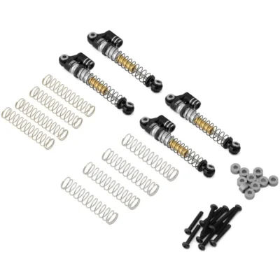Treal Hobby FCX24 Threaded Double Barrel Aluminum Shocks (43mm) (Black)