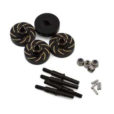 Treal Hobby FCX24 Brass Wheel Hub Spacer Weights (+5mm) (4) (12.3g)