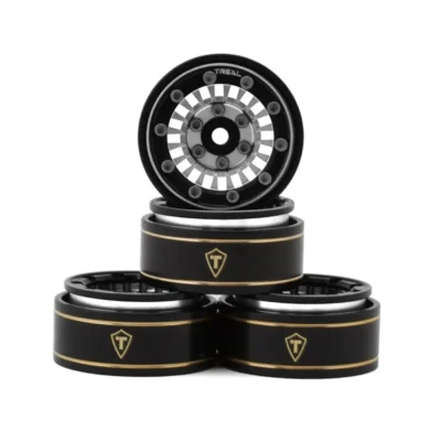 Treal Hobby Type C 1.0" Brass Beadlock Crawler Wheels (Silver) (4pcs) (27.3g)