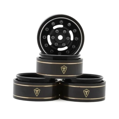 Treal Hobby Type F 1.0" Deep Dish Beadlock Wheels (Black) (4pcs) (22.7g)