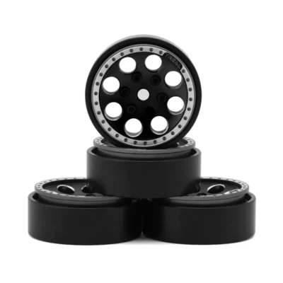 Treal Hobby 1.0" 8-Hole Beadlock Wheels (Black) (4pcs)