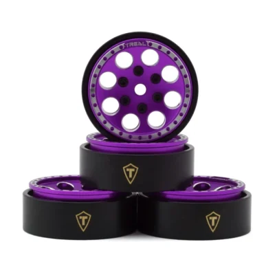 Treal Hobby 1.0" 8-Hole Beadlock Wheels (Purple) (4pcs)