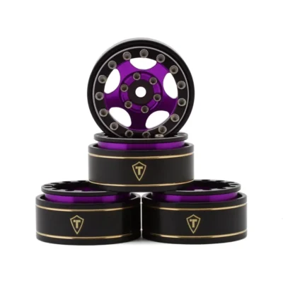 Treal Hobby Type B 1.0" 5-Spoke Beadlock Wheels (Black/Purple) (4pcs)