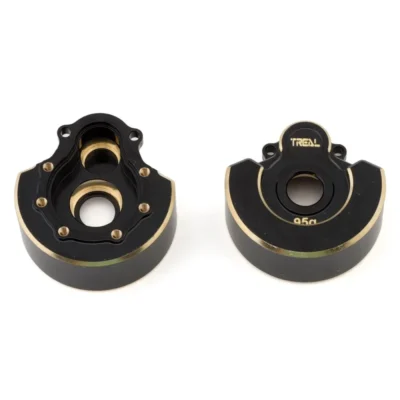 Treal Hobby Heavy Brass Outer Portal Housing Covers for Traxxas TRX-4 (Black) (2) (95g)