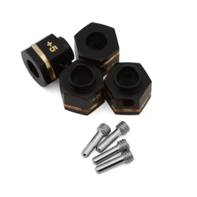 Treal Hobby Brass Extended Hex Adapters For Traxxas TRX-4 (Black) (4pcs) (+5mm)