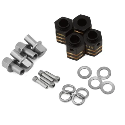 Treal Hobby Brass Extended Hex Hubs For Traxxas TRX-4 (Black) (4pcs) (+10mm)