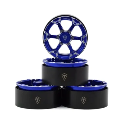 Treal Hobby Type 4P 1.9" 6-Spoke Beadlock Wheels (Blue) (4pcs)