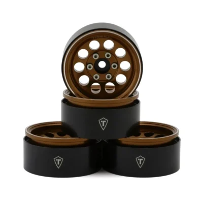 Treal Hobby 1.9" Type F 10-Hole Aluminum Crawler Beadlock Wheels (Bronze)