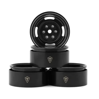 Treal Hobby Type P 1.9" Heavy Duty Vintage Style Wheels (Black) (4pcs)