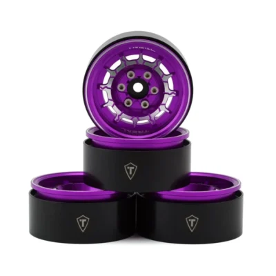 Treal Hobby 1.9" Type-M Aluminum Crawler Beadlock Wheels (Purple)