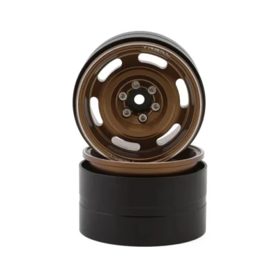 Treal Hobby 2.2" Type B Vintage Wagon Aluminum 1/10 Rock Crawler Beadlock Wheels (Bronze) (2) (120g ea)