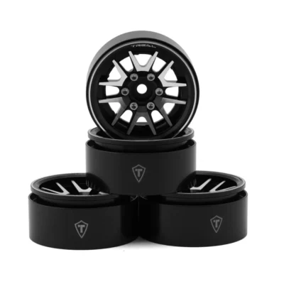 Treal Hobby Type L 1.9" V-Spoke Beadlock Wheels (Black) (4pcs)