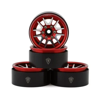 Treal Hobby Type L 1.9" V-Spoke Beadlock Wheels (Red) (4pcs)