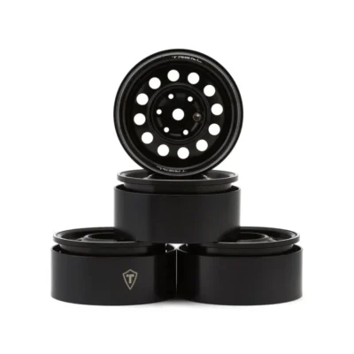 Treal Hobby Type I 1.9" Vintage 12-Hole Beadlock Wheels (Black) (4pcs)