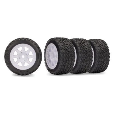 Traxxas Mini Rally Wheels w/ Rally Tires (Front & Rear) (White)