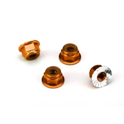 Traxxas Nuts 4mm Flanged Lock Orange (1747T)