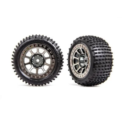 Traxxas Bandit Mounted Rear Alias Tires w/ Black Chrome Wheels (2470T)