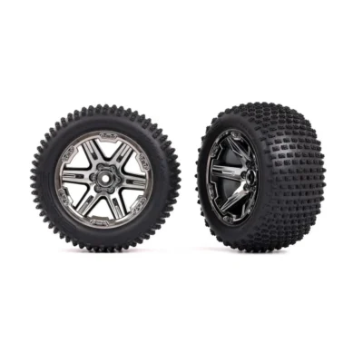 Traxxas Alias 2.8" Pre-Mounted Tires w/ RXT Black Chrome Wheels
