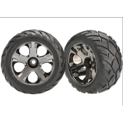 Traxxas Anaconda Nitro Front Tires w/ Black Chrome All Stars Wheels (3777A)