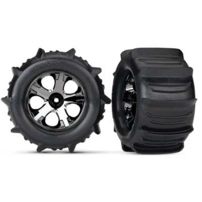 Traxxas 2.8" Paddle Tires w/ All-Star Wheels (Black Chrome) (2pcs)