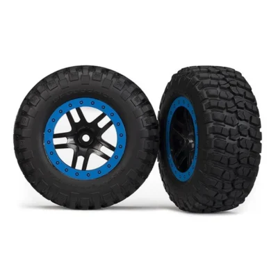 Traxxas Pre-Mounted BFGoorich Mud-Terrain Tires w/ Black & Blue Split Spoke SCT Wheels (5883A)