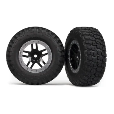 Traxxas Slash BF Goodrich Tires w/ SCT Split Spoke Wheels (4WD/2WD Rear) (Satin Chrome) (2pcs)