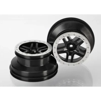 Traxxas Slash Split Spoke SCT Wheels (2WD Rear/4WD Front & Rear) (Black/Satin Chrome) (5884)