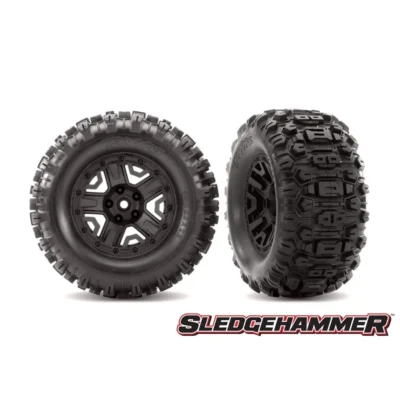 Traxxas Sledgehammer 2.8" Pre-Mounted Tires w/ Black Wheels (6792)