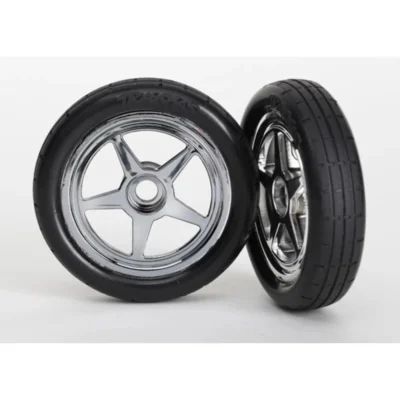 Traxxas Front Drag Tire w/ 5-Spoke Chrome Wheel