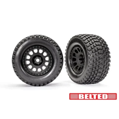 Traxxas XRT Belted Gravix Tires w/ Black Wheels (7862)