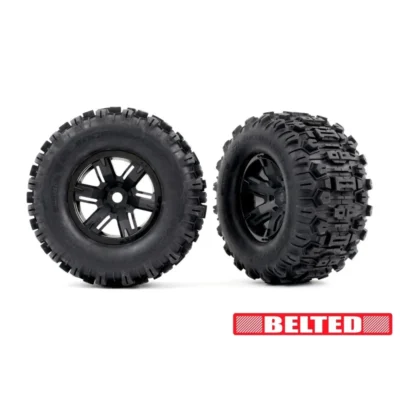 Traxxas X-Maxx/XRT Belted Sledgehammer Tires w/ Black Wheels (7871)