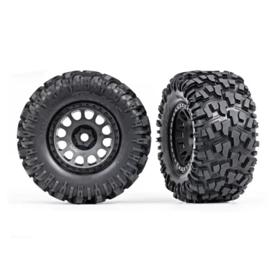 Traxxas XRT Maxx AT Tires & Race Black Wheels (Assembled, Glued)