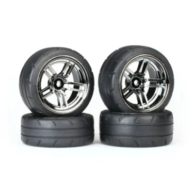 Traxxas 4-Tec 2.0 1.9" Response Front & Rear Pre-Mounted Tires w/ Black Chrome Wheels (4pcs)