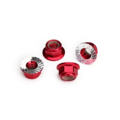 Traxxas 5mm Aluminum Flanged Nylon Locking Nuts (Red) (8447R)