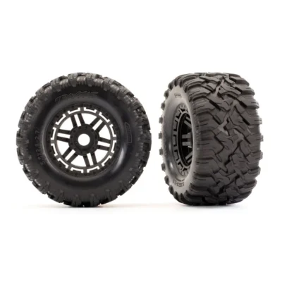 Traxxas Maxx All-Terrain Tires w/ Black Wheels (2.8") (17mm Splined) (2) (8972)