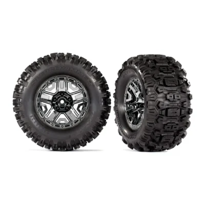 Traxxas Hoss Sledgehammer Tires w/ Black Chrome 2.8" Wheels (9072)