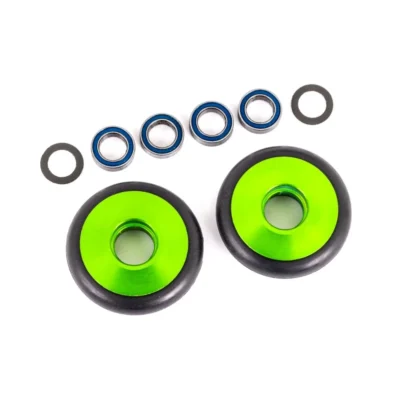 Traxxas Drag Slash Aluminum Wheelie Bar Wheels w/ Bearings (Green)