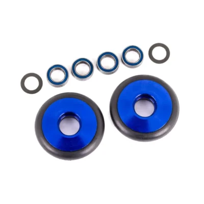 Traxxas Drag Slash Aluminum Wheelie Bar Wheels w/ Bearings (Blue)