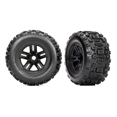 Traxxas Sledge Sledgehammer Tires w/ 3.8" Black Wheels (9672)