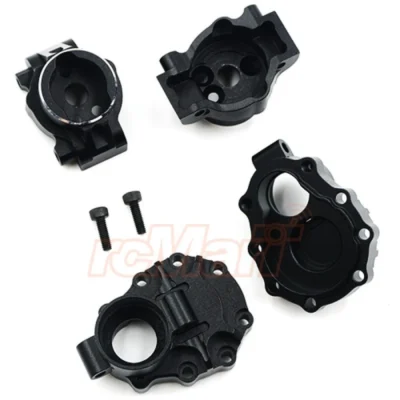 Yeah Racing Aluminum Rear Portal Hubs & Housings For Traxxas TRX-4 (Black) TRX4-003BK
