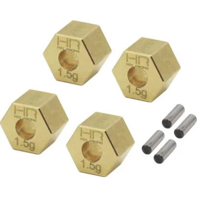 Hot Racing Brass Hex Wheel Hub (+1.5mm Wide) For Traxxas TRX4-M (TRXM10H15)