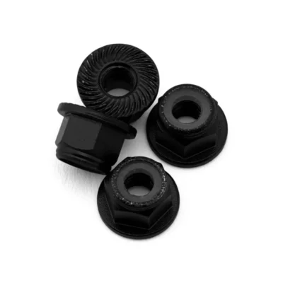 UpGrade RC Aluminum 4mm Serrated Wheel Nuts (4) (Black)