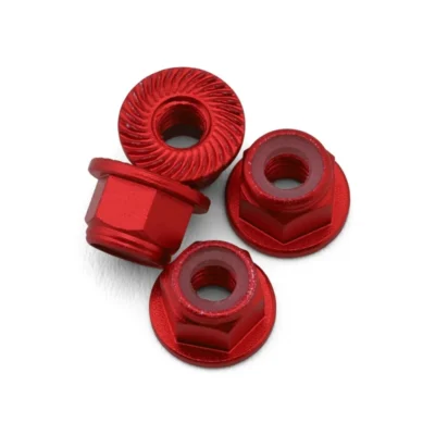 UpGrade RC Aluminum 4mm Serrated Wheel Nuts (4) (Red)